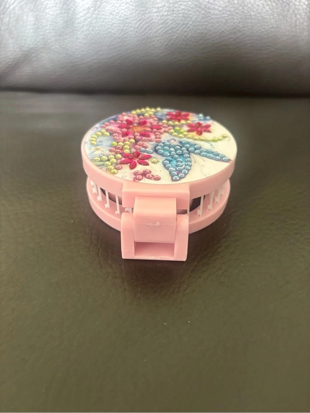Hand Crafted Pink Compact Mirror Comb Combo